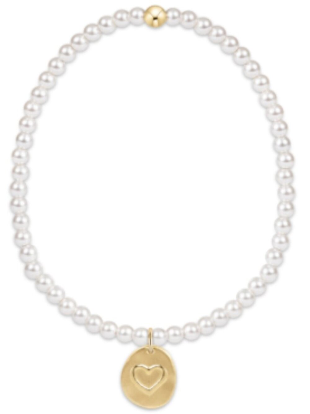 NWT eNewton Inspire Love Pearl Bracelet Gold Heart Charm